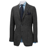 Men's Suit Brown Herringbone Prom Tuxedos Wool Tweed Single Breasted Formal Wedding Prom Jacket（Only Coat） MartLion dark gray M (EU48 or US38) 