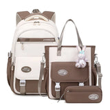 Cute Student Backpack 3pcs set Primary Schoolbag Harajuku Kawaii Student Backpack Teenage Girls Handbag Capacity Rucksack MartLion khaki  