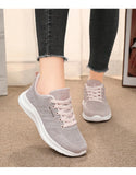 Spring and Autumn Women's Casual Sports Shoes Knitted Upper Breathable Shoes Pink Black MartLion   