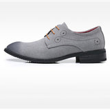 Men's Casual Shoes Lace-up Suede Leather Light Driving Flats Classic Retro Oxfords Mart Lion   