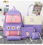 5 piece set backpacks for teenagers girl boy schoolbag cute puppy printing kids backpack children's school bags for boys MartLion   