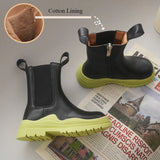 Autumn Winter Girls Short Boots Little Princess Forest Green Chimney Boys British Style Baby Cotton Shoes MartLion   