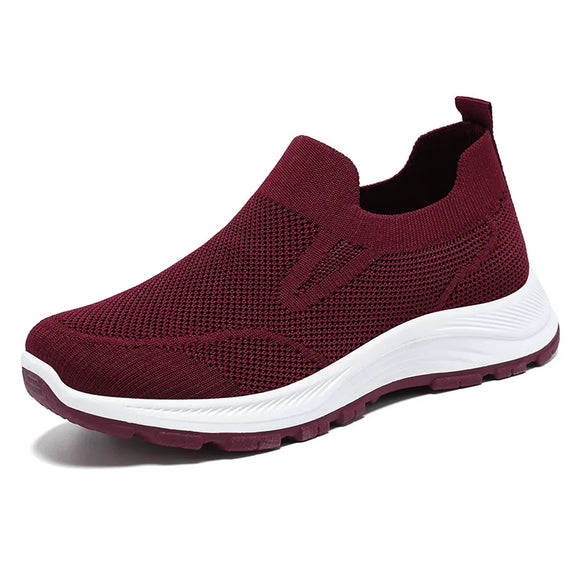 Same style couple shoes men's and women spring breathable single one foot soft sole and healthy cloth MartLion G-D65-Women-Claret 36 