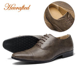 Leather Shoes Men's Derby Stylish Leather Formal MartLion Brown 40 