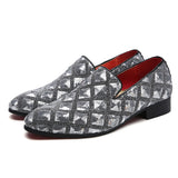 Men's Glitters Sequins Bling Party Wedding Slip-on Loafers Casual Shoes Light Driving Flats Mart Lion   