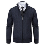 Men's Knit Jacket Fleece Cardigan Zipper Sweater Clothes Luxury Brown Jersey Casual Warm Jumper Harajuku Coat MartLion DARK GRAY 8930 M 50-62KG 