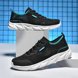 Summer Light Runing Sneakers Men's Hollow Mesh Breathable Running Shoes Jogging Outdoor Travel Casual Sneakers Mart Lion 6967black white 6.5 