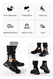 anti puncture lightweight safety shoes breathable men's work safety anti smashing safety work sneakers with steel toe cap MartLion   
