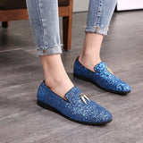 Men's Casual Shoes Sequins Bling Glitter Party Wedding Flats Light Driving Loafers Moccasins Mart Lion   