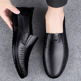 Genuine Leather Men's Loafers Slip On Casual Leather Shoes Super Soft Driving Footwear Sapato Social Masculino Mart Lion   