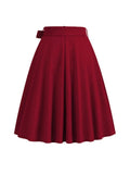 Women Summer Midi Long Skirt Solid Elegant Waist MartLion   