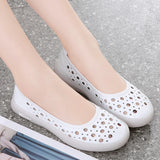 Genuine Leather Women Shoes Trendy Slip On Soft Sole Casual Summer Hollow Breathable Sport Shoes MartLion   