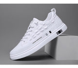 Spring and Autumn Men's Shoes Casual Board Crocodile Leather Waterproof White Vulcaized Mart Lion   