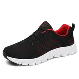 Men's Sports Shoes Breathable Mesh Trendy Lightweight Walking Tennis Sneakers Outdoor Running Fitness Tenis Masculino MartLion Red 38 
