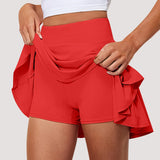 Women Stretch Skirt Printed Athletic Shorts Lightweight Waisted Skirt With Pockets Women' Simple Sports Skirt MartLion   