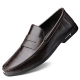 Genuine Leather Men's Shoes Casual Loafers Breathable Office Designer Slip On Driving MartLion   