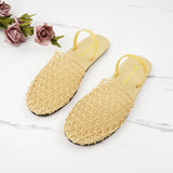 flat-bottomed ladies sandals in summer round head breathable mesh flat-bottomed slippers MartLion   