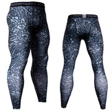 Men's Compression Leggings Sport Training Leggings Sportswear Tights Quick Dry Trousers Gym Pants Running Jogging Leggings MartLion Flower M(50-60kg) 