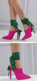 Liyke Spring Autumn Green Ankle Strap High Heels Shoes Women Pointed Toe Stiletto Party Dress Pumps Sandals Mart Lion   