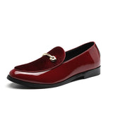 Men's Casual Shoes Patent Leather Light Driving Loafers Trendy Party Wedding Flats Mart Lion Wine Red 37 China