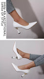Plaid Classic Casual High Heels Pattern Embossed Shoes In Autumn and Winter Pumps Women Shoes MartLion   