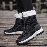 Winter Women's Snow Boots Non-slip Outdoor Waterproof Keep Warm Zipper Cotton MartLion   