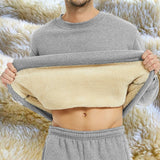 Winter Thermal Underwear Men's Casual Fleece Sweatshirts Wool Liner Sweater Keep Warm Underwear Pullover Tops MartLion   