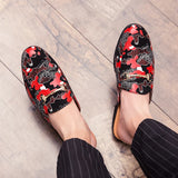 Luxury Red Men's Half Shoes Leather Designer Summer Casual Slippers Party zapatos hombre MartLion   