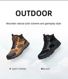 High-top Hiking Shoes Outdoor Leather Men's Boots Cushioning Light Mountaineering Winter MartLion   