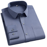 Classic Men's  Shirt Long Sleeve Casual Office Wedding Solid Formal Social MartLion   