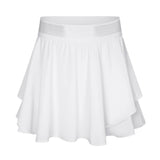 Quick-drying Fake 2-piece Tennis Skirt Liner Side Pocket Anti-lost Workout Yoga Running Shorts for Women Mart Lion White 4 