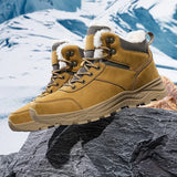 Winter Men Boots Warm  Outdoor Men's Snow Boots Non-slip Men Cotton Boots Lightweight Waterproof Working Ankle Boots MartLion Brown 41 