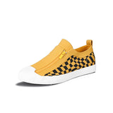 Spring Men's Leather Casual Shoes Yellow Moccasins Low top Men Flat Sneakers Comfort Slip On Footwear Loafers MartLion Yellow 22135 44 