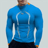 t Shirt Men's Quick Drying Sport Fitness Shirts Long Sleeve Bodybuilding Top Compression Running t Shirt Gymwear MartLion royal blue S 
