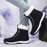 Women Snow Boots Female Winter Casual Shoes Outdoor Youth Mid-Calf Boots Waterproof Plush Ladies Cotton-padded Shoes MartLion   