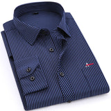 Striped Shirt Brand Clothing Pocket Men's Long Sleeve Shirt  Summer Slim Fit Shirt Casual Shirt Clo Mart Lion AAQS2108DACK BULE T 38 