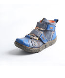 Spring and Autumn Wash PU and Leather Women's Ankle Boots MartLion Blue 36 