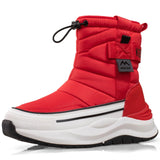 Men's Winter Boots Warm Plush Snow Boots Side Zipper Design Men's Waterproof Couple Cotton Non-slip MartLion Red 36 