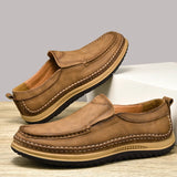 Genuine Leather Men's Shoes Versatile Casual Loafers Soft Sole Moccasins Slip-On Driving Hiking MartLion   
