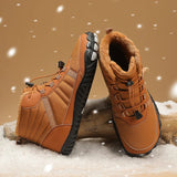 Waterproof Snow Boots Men/women's Winter Elastic Outdoor Plush Warm Barefoot Travel Winter Ankle Boots MartLion   