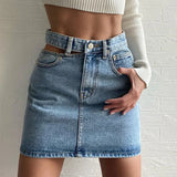 Waist Split Wrap Skirt Women Summer Slim Fit Denim Half-body Dress Female MartLion   