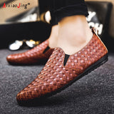 Men's Casual Shoes Light Loafers Moccasins Breathable Slip on Black Driving Zapatillas Hombre Mart Lion Brown 39 