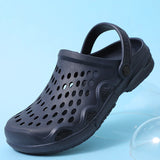 Garden Shoes Casual Beach Sandals Men's Clogs Summer Slippers Breathable Non-slip Mules Zapatos Mart Lion Blue 7 