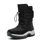 Winter Women Boots Warm Sneakers Trendy Black Ankle Waterproof Snow Female Warm Fur Outdoor Platform Mart Lion Black 36 