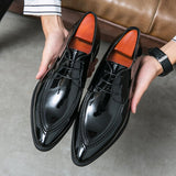 British Style Dress Shoes Men's Formal Antumn Split Leather Oxfords For Career Mart Lion   