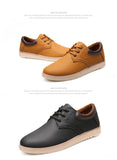 Men's Leather Casual Shoes Flat Trendy Sneaker Oxfords Zapatillas Mart Lion   