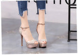 Platform High Heels Pumps Women Shoes Heels Sandals Wedding 12 CM MartLion   