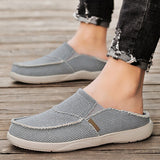 Men's Loafers Canvas Shoes Casual Sneakers Slip On Footwear Mart Lion Gray 39 
