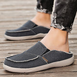 Men's Loafers Canvas Shoes Casual Sneakers Slip On Footwear Mart Lion Dark Grey 39 