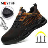 Breathable Safety Shoes Men's Lightweight Work Sneakers Steel Toe Puncture-Proof Protective Indestructible Boots MartLion   